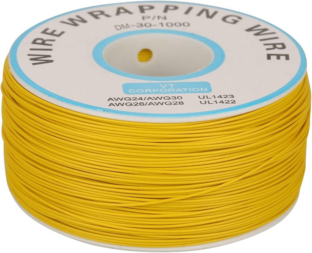 30AWG-Yellow-Wire-Wrapping-Cable-Ultra-Thin-Jumper-Cable-for-Breadboards-and-Boards.jpg 30AWG Yellow Wire Wrapping Cable – Ultra-Thin Jumper Cable for Breadboards and Boards - Image 1