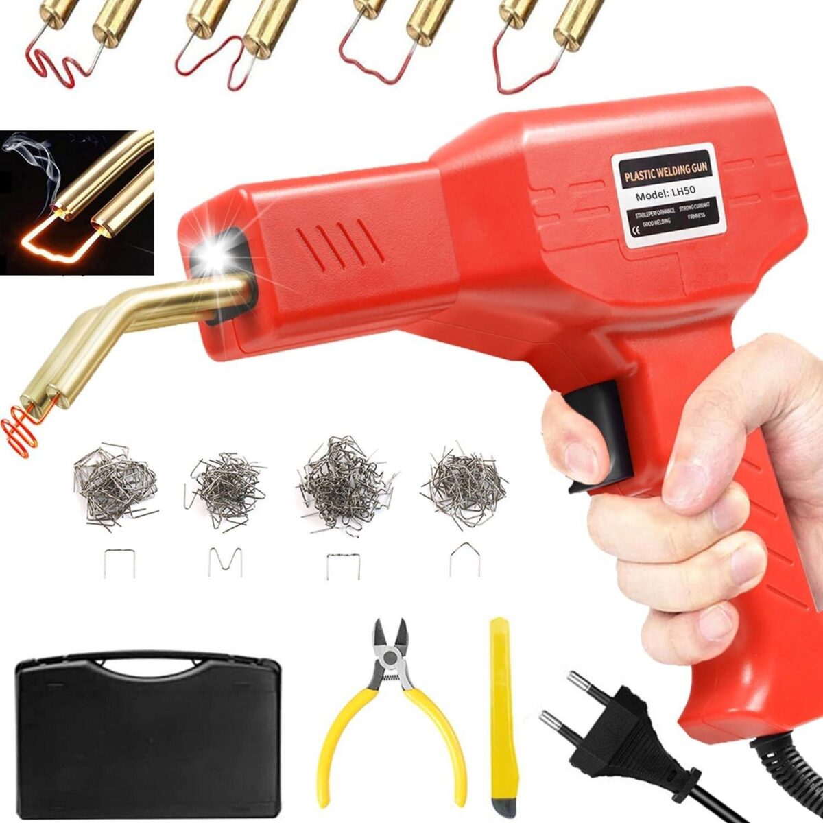 Hot Stapler Plastic Welding Repair Kit – 200 Staples, Tools & Case for Bumpers, Plastics & DIY - Image 1