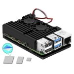 Raspberry Pi 4 Aluminum Armor Case with Dual Cooling Fan & Heatsinks